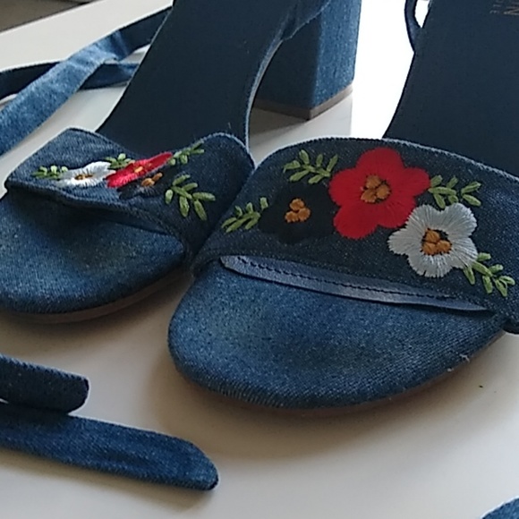 Kenneth kole reaction denim lace up heels - Picture 3 of 4